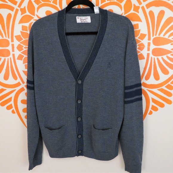 Original Penguin Other - Vintage Penguin Gray Wool Cardigan Sweater
